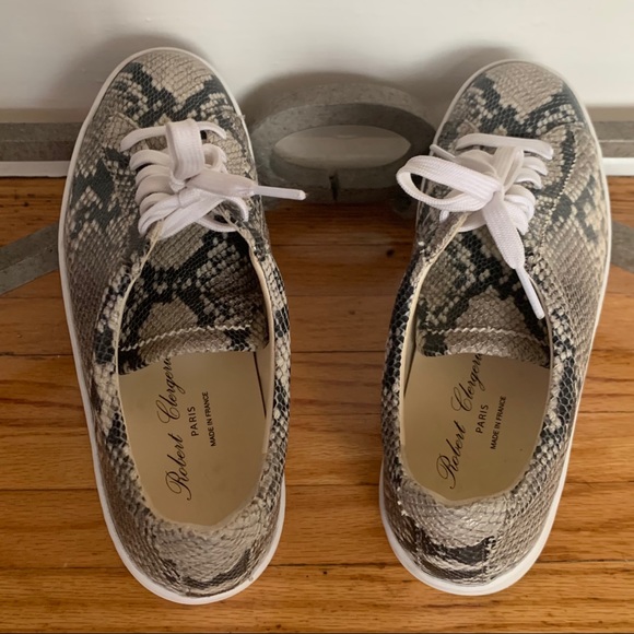 ROBERT CLERGERIE Tasket Snake Print Sneakers EUC - Picture 4 of 10